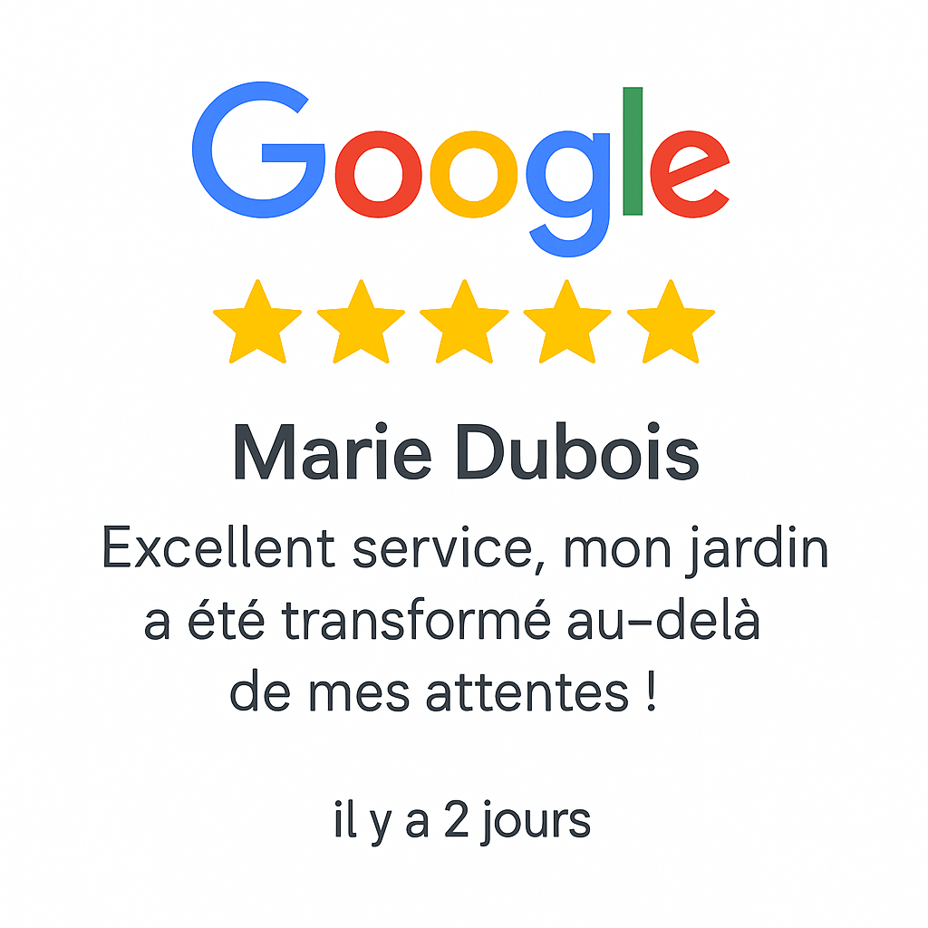 Exemple d'avis client sur un paysagiste